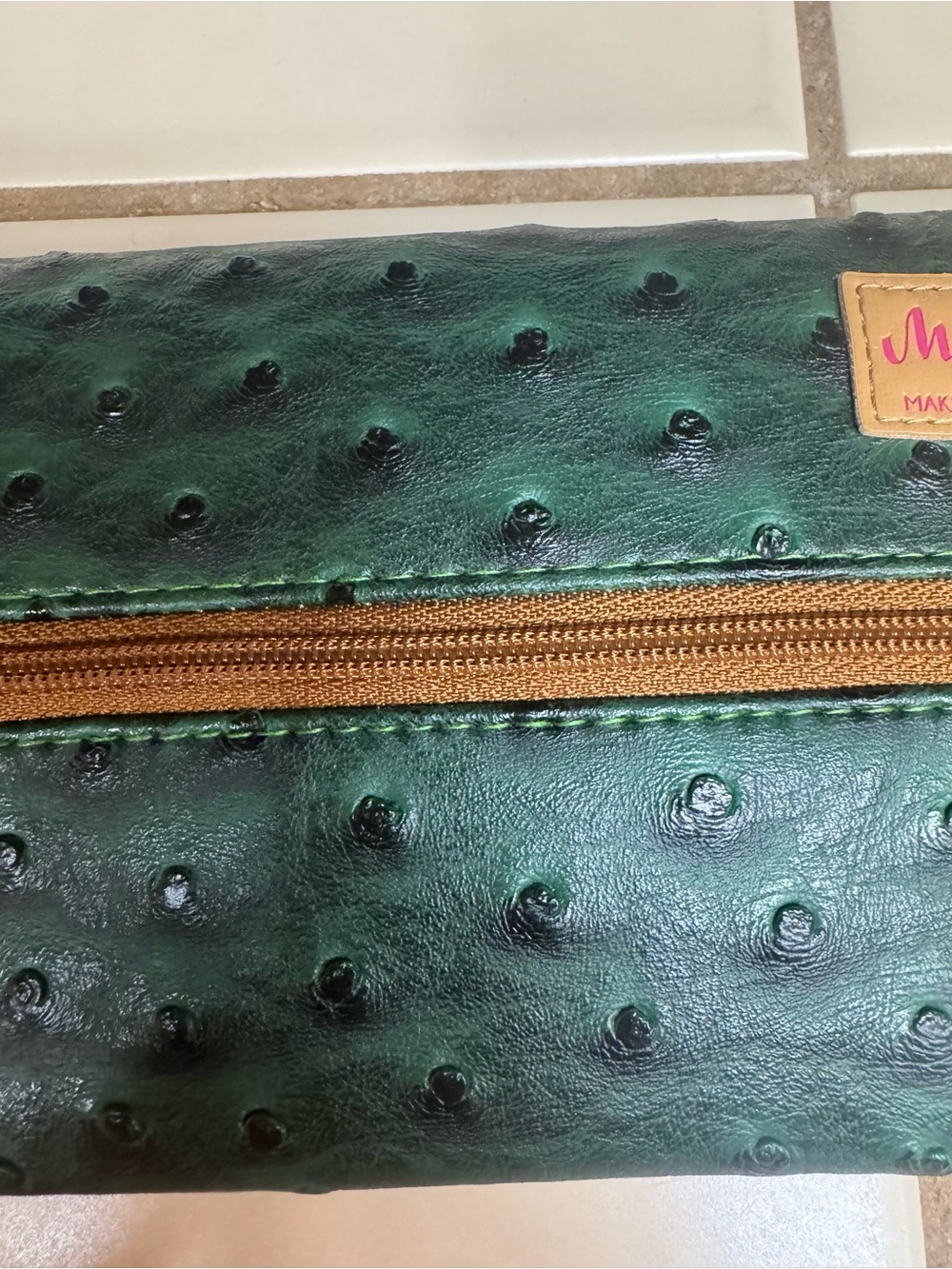 Makeup Junkie Mini Bag June Green Ostrich - Picture 3 of 5